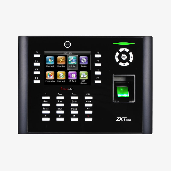 IMG_5853 ZKTeco iClock660 – Pointeuse biométrique avancée avec écran couleur, empreintes, RFID et connectivité réseau.